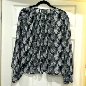 Gray Patterned Worthington Blouse